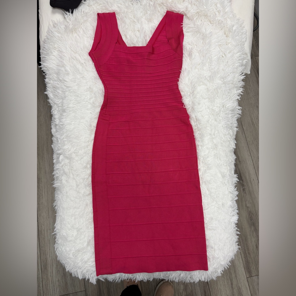 Herve Leger Hot Pink Bandage Dress